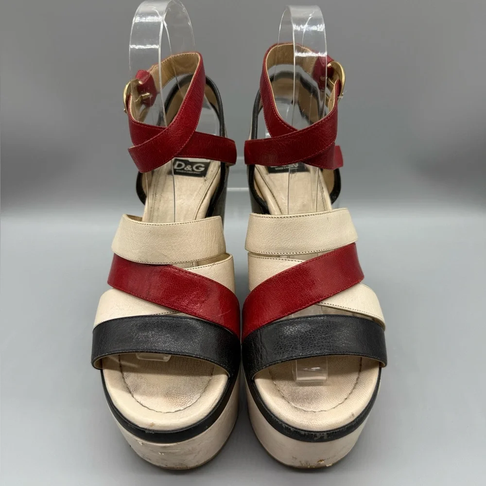 DOLCE GABBANA VINTAGE RARE Women's Platform Wedge Sandals